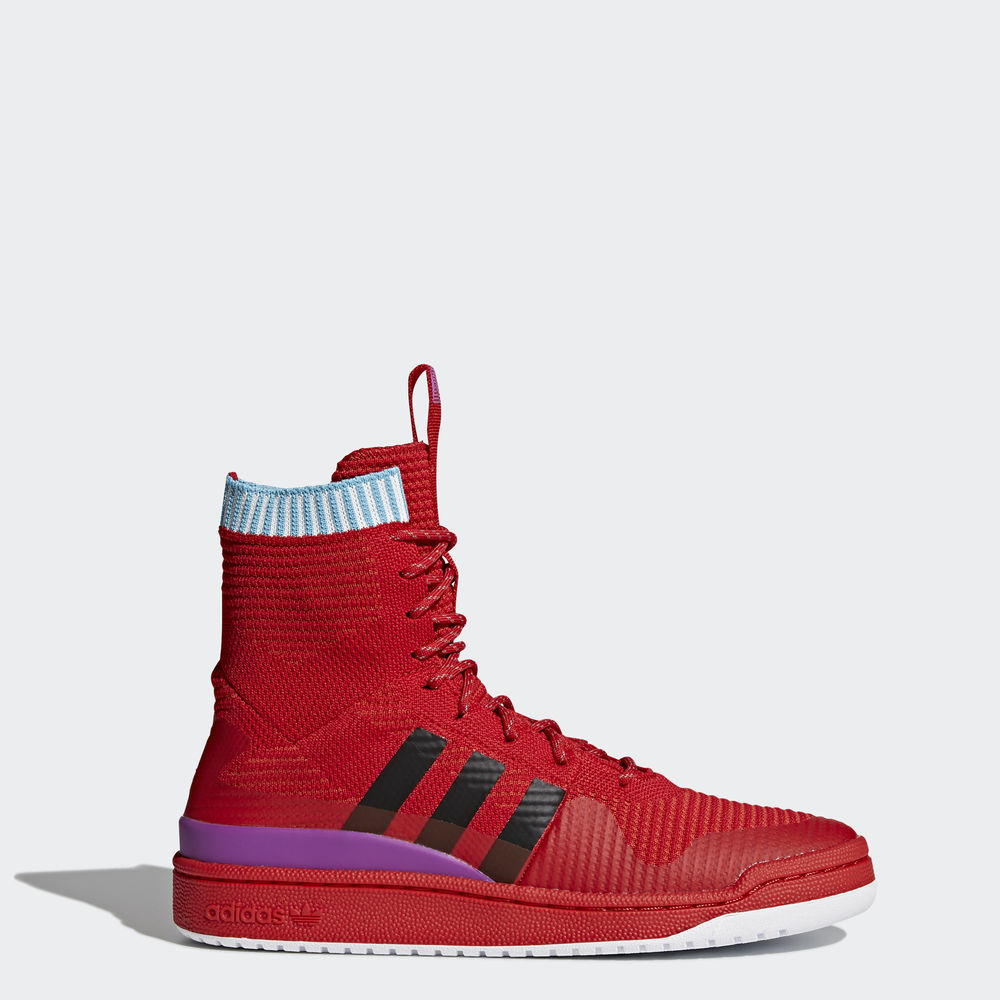 Adidas Forum Primeknit Χειμώνας - Originals ανδρικα - Βαθυ Κοκκινα/Μαυρα/Μωβ,Μέγεθος: EU 36 – 54 2/3